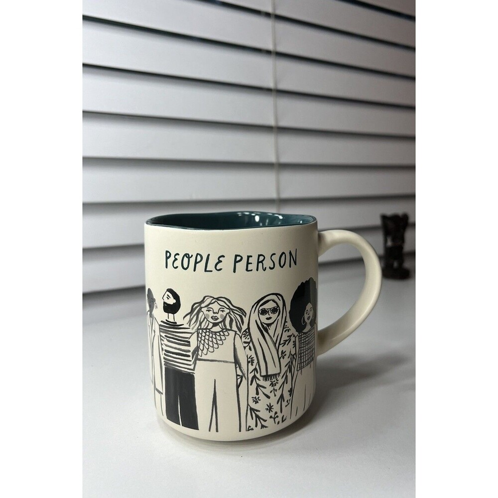 People Person Coffee Mug Opal House stoneware microwave and dishwasher safe.